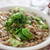 もち麦のばちで、あんかけ麺　スプーンで食べます。