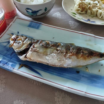 あじの塩焼きといちごミルク