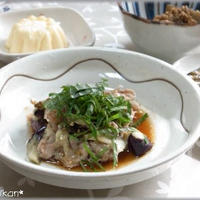 チンするだけで簡単☆茄子と豚ばらの蒸し和え