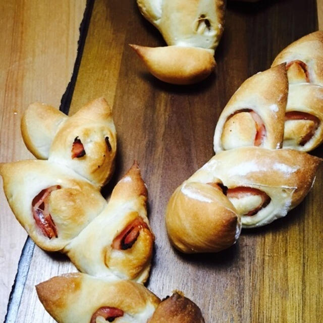 ベーコンエピ焼けましたぁ