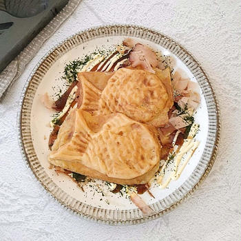 たい焼き器でたこ焼き