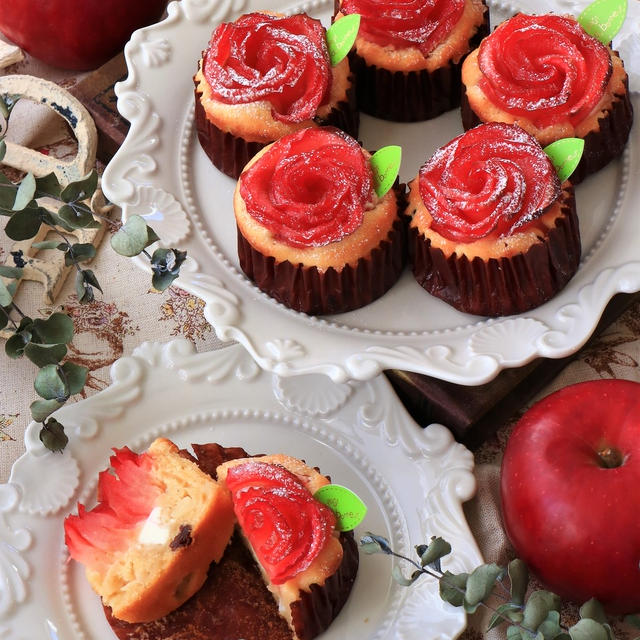 【cottaコラム / レシピ】りんごで作ったバラが華やか♪アップルローズマフィンのレシピ