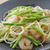 パパッと手軽に作るパスタランチ『エビとアスパラのガーリックパスタ』