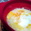 お手軽シリコンスチーマーで卵雑炊 by カナシュンばーばさん