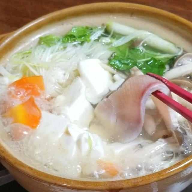 赤エビとブリのしゃぶしゃぶ