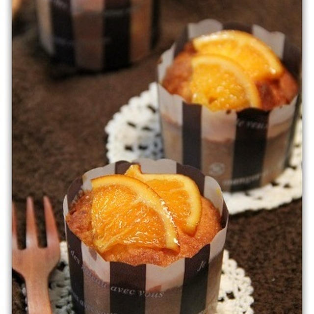 オレンジのミニカップケーキ♪