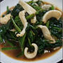 イカと青菜の簡単中華炒めのレシピ。
