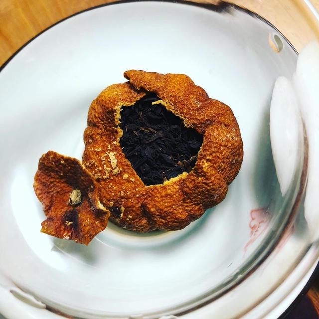 陳皮紅茶を飲んで