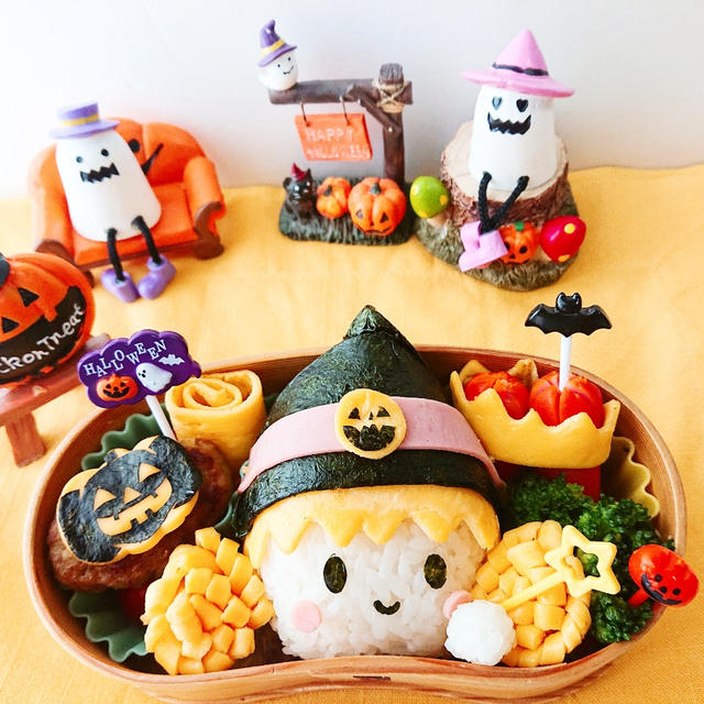 魔女っこちゃんおにぎり弁当 デコ弁 ハロウィン By とまとママさん レシピブログ 料理ブログのレシピ満載