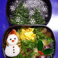 クリスマス弁当　開始！てんくう技＋パスタソースご飯＋タコカマ雪　