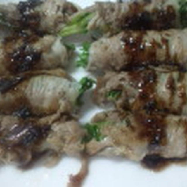 セロリの肉まきまき