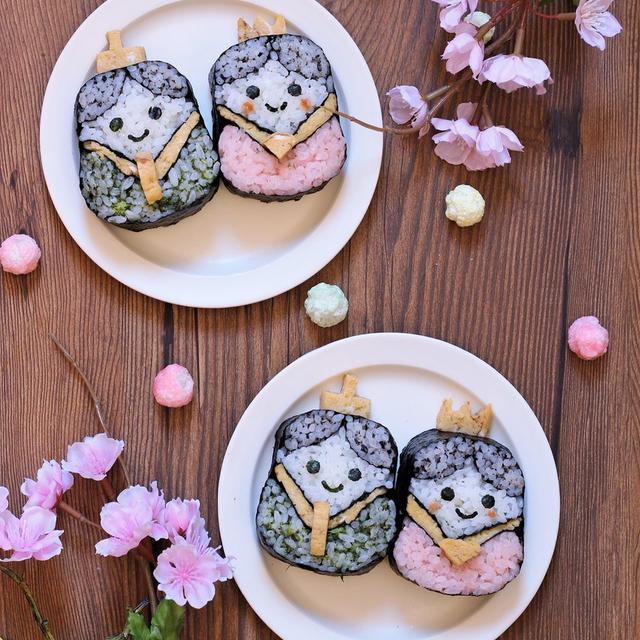 ひな祭りの飾り巻き寿司