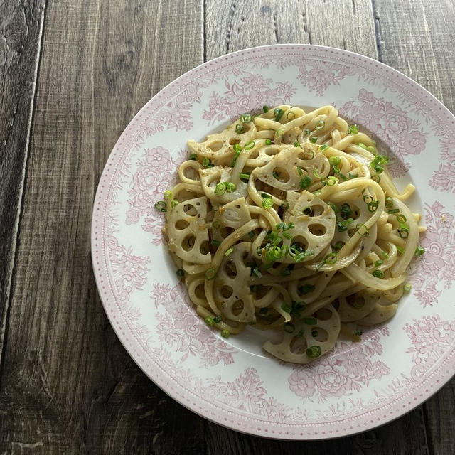 れんこんの生姜焼うどん