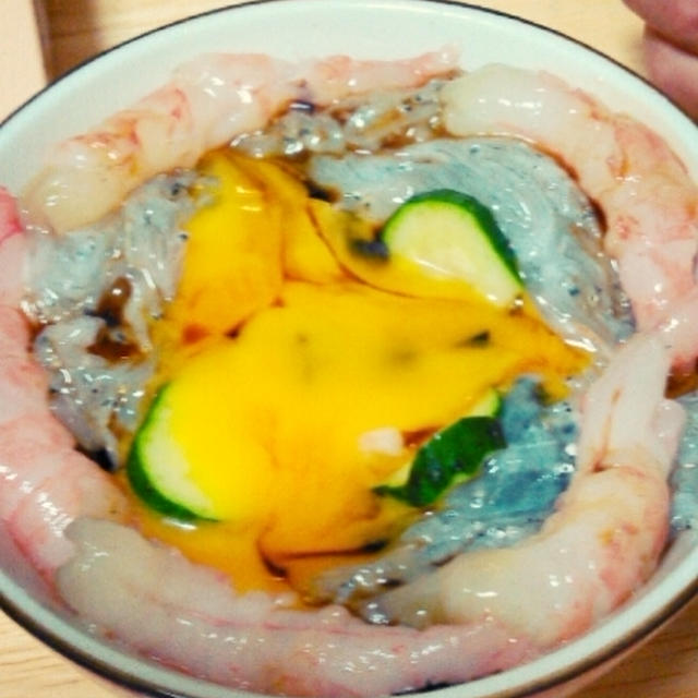しらす＆甘エビ丼を作ったよ