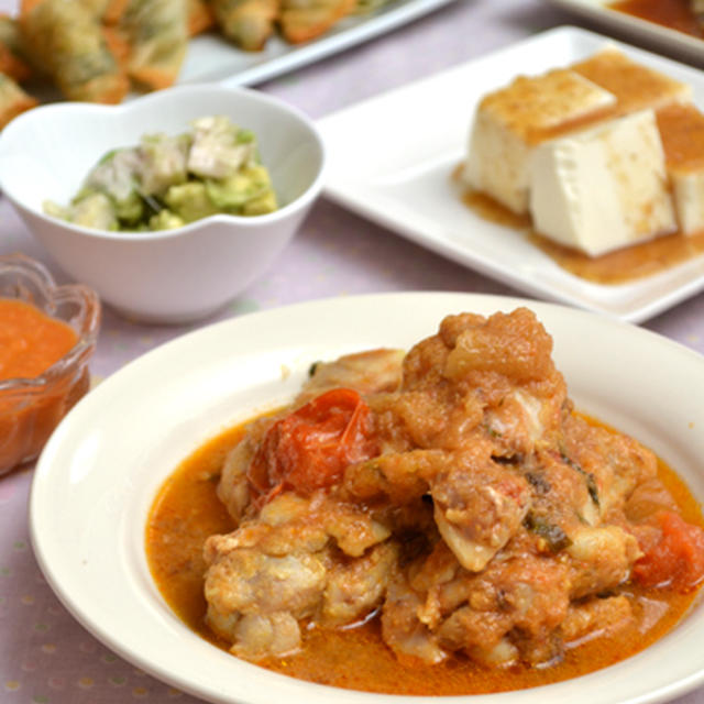 手羽元の無水塩カレー煮込みの晩ご飯。と、作ったものっていったら・・・。