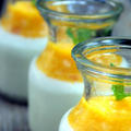 Coconut Milk Panna Cotta with Mango Pureeココナッツミルクパンナコッタとマンゴーピュレー