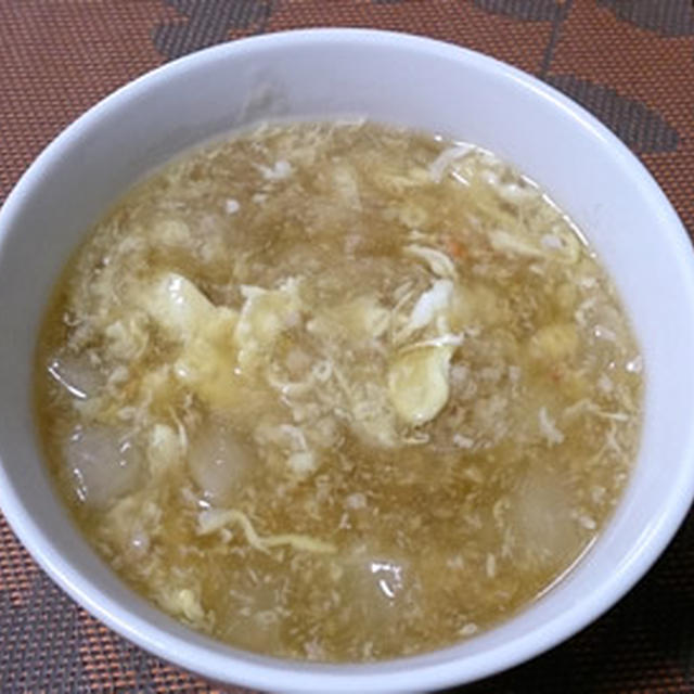 簡単でやさしい味☆カブと蟹缶の和風とろみスープ