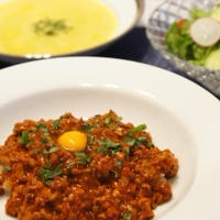 【一日分の野菜】ゴボウと挽肉のカレー