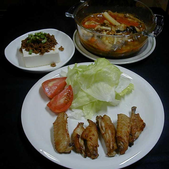 鶏スペアリブ＆肉味噌豆腐