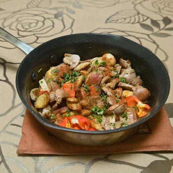 砂肝と野菜のコンフィ風