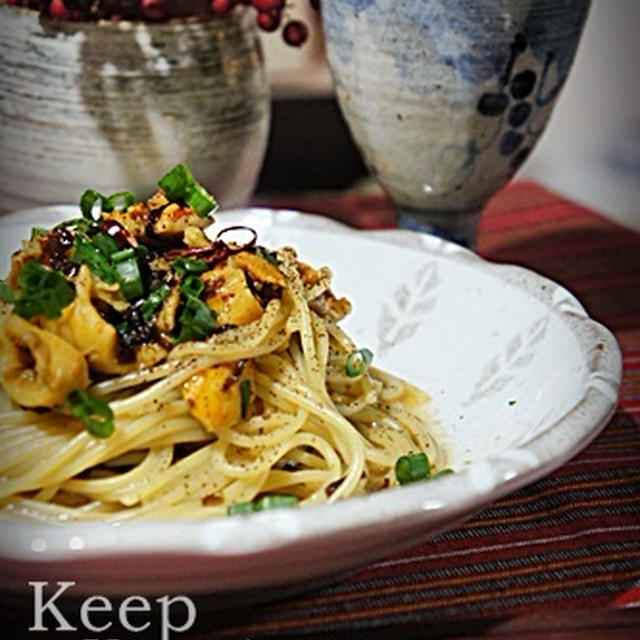 +*ねりスパイスで簡単ホヤの和風パスタ+*