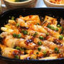 ■晩ご飯【スキレットで簡単！！白アスパラの豚肉スパイラル巻き　キノコ添え】オイスターチリソース味で＾＾