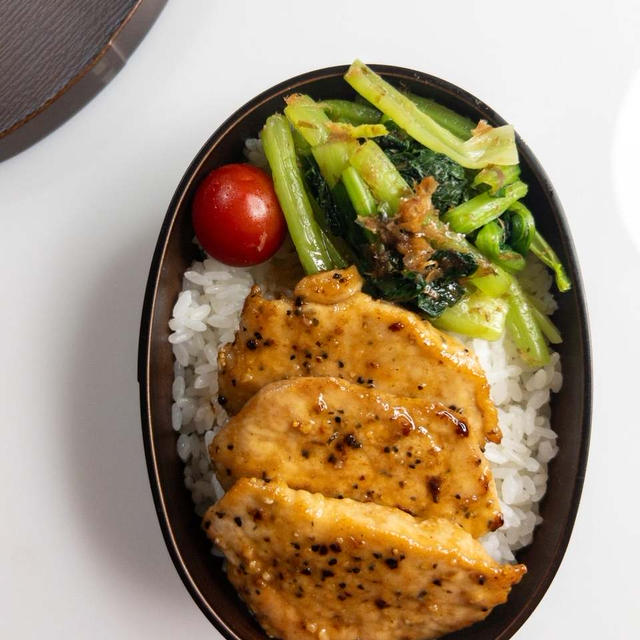 豚肉の麺つゆバター焼きのっけ弁当✨️