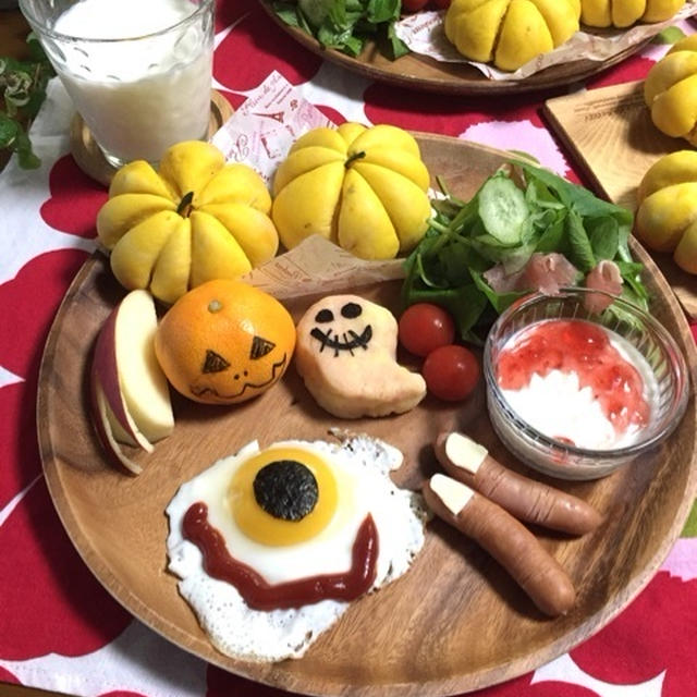 ハロウィン〜♪朝ごはんプレート♪…嬉しかった〜
