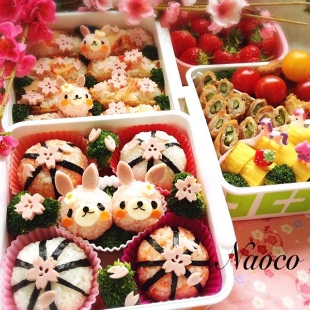 【５days アートチャレンジ】３日目♡お花見大箱キャラ弁当♬／レシピブログ春号掲載のお知らせ