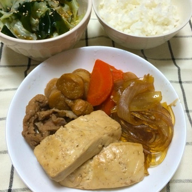 豚コマで肉豆腐※レシピ付き