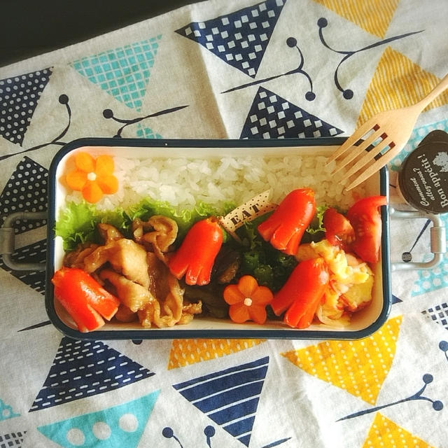 しょうが焼きとタコさんウィンナーのお弁当～7月6日