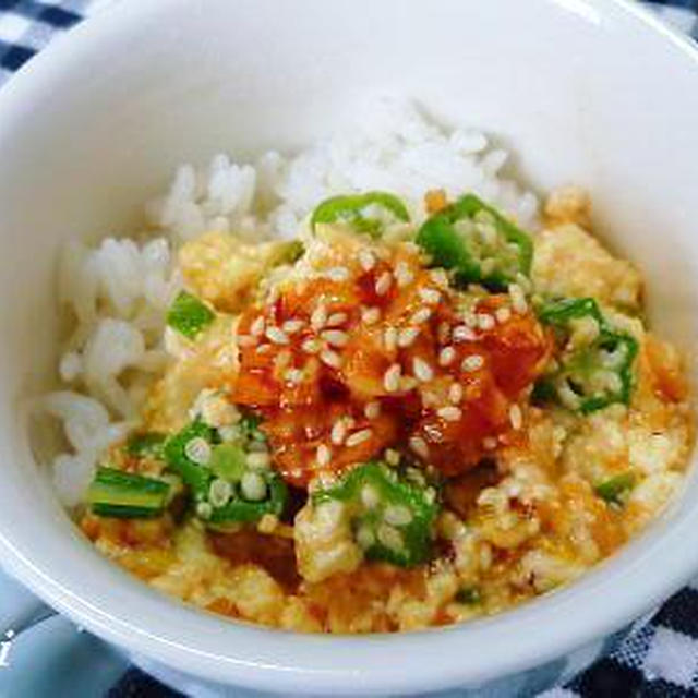キムチ豆腐no絡め乗っけ丼♪