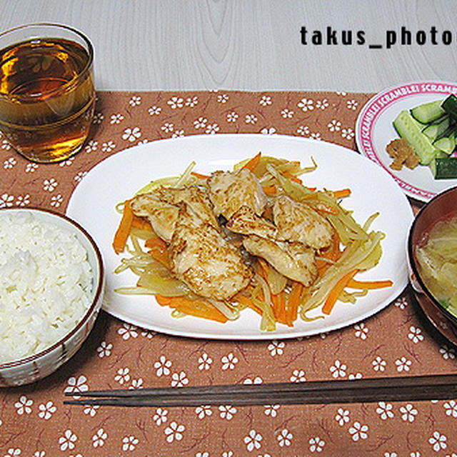 鶏ムネ肉の生姜焼き