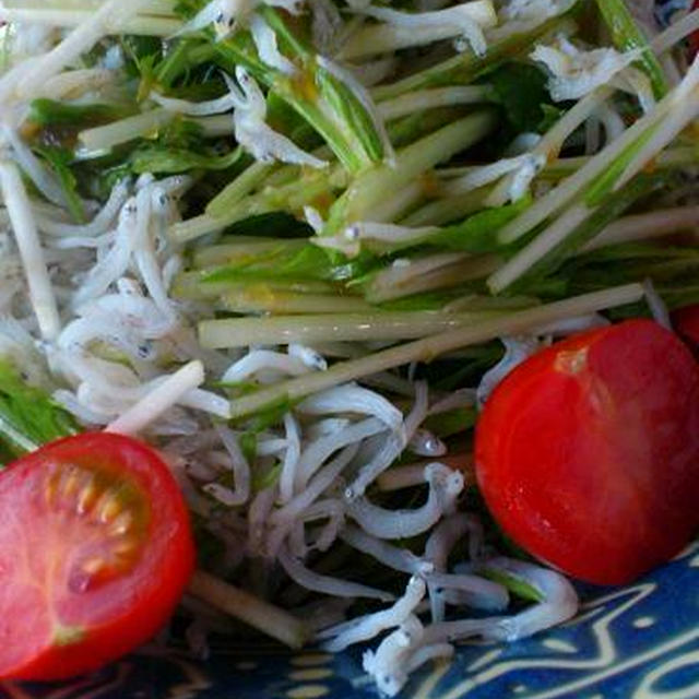 水菜としらすのサラダ＊居酒屋さんへ