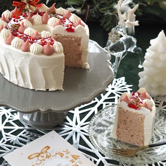 しっとりふわふわ♪クリスマスシフォンケーキ