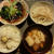 豚肉と青梗菜と茄子の煮物、栗ごはん