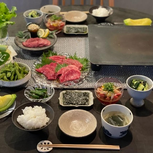 久々に揃っての夜ごはんは、焼肉♪