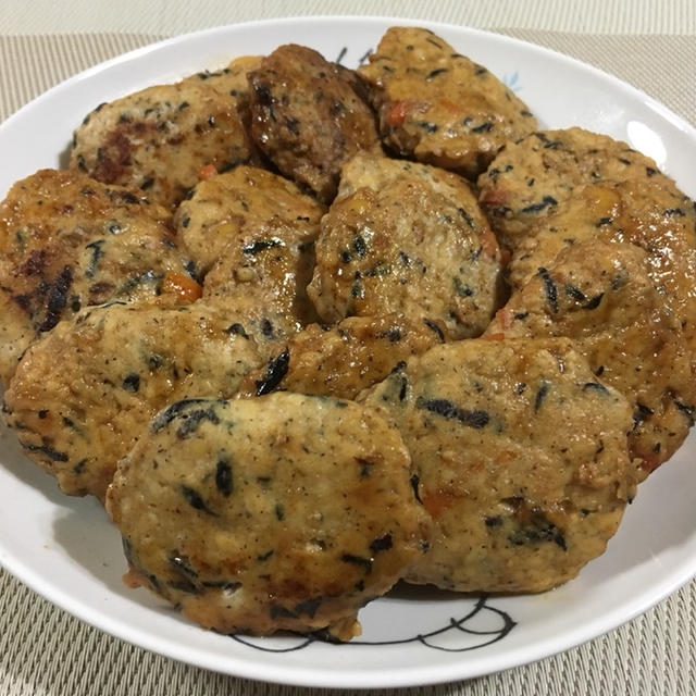 ひじきつくねハンバーグ♪ 白菜と塩昆布の簡単和え♪