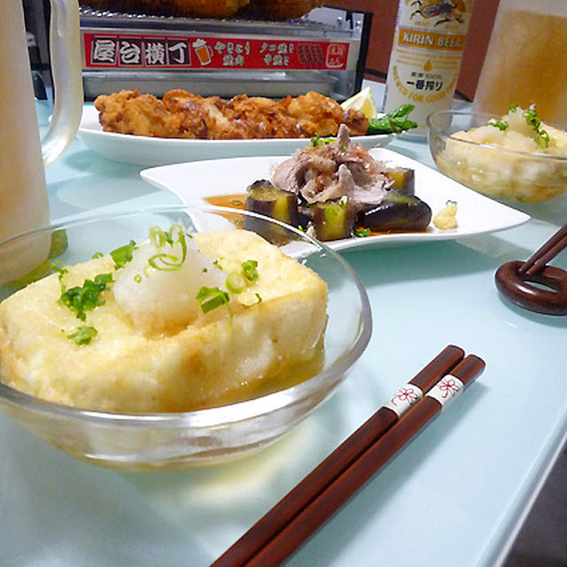 「揚げだし豆腐」その他おつまみ♪旦那さんとの家飲み