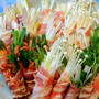 豚肉で食材を巻いて☆柑橘とごま油が香るなべしゃぶ～♪