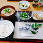 ”豚汁”と”〆鯖”と”菜の花”の晩ごはん