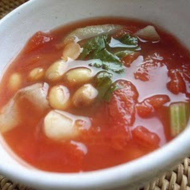 煎り大豆出汁 やさしい味のトマトスープ レシピブログ