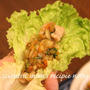 今夜はヘルシー晩ごはん～鶏肉と野菜あんのレタス包み♫