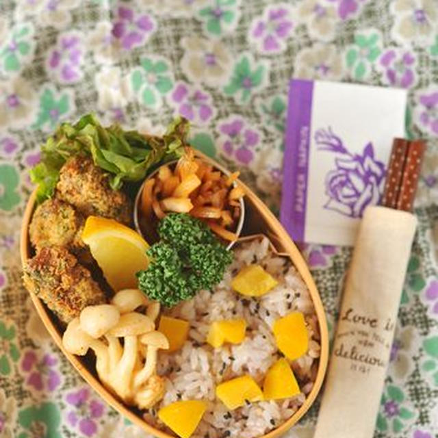 ママ弁「車麩の青海苔フライ弁当」