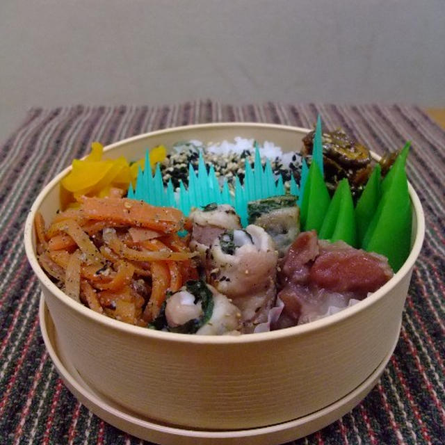 豚肉のしそ巻きお弁当。