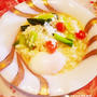 小松菜のチキンスープおじや♪ Rice Porridge with Chicken Soup