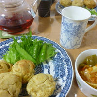 大豆粉と煮リンゴ♪のスパイシーマフィン