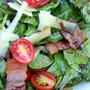 Spinach Salad with Hot Bacon Dressingほうれん草サラダと熱々ベーコンドレッシング
