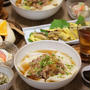 【献立】肉ひもかわうどんともやしの磯辺ナムルなどなど。～お手伝いVSひな～