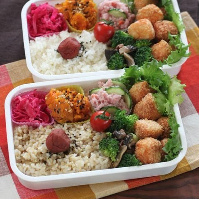 小粒だけど辛い島とうがらしと甘いﾊﾞﾀｰﾅｯﾂ ✿ bento＆晩ご飯♪